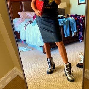 ZADIG & VOLTAIRE JADEN CRINKLED LEATHER SKIRT!